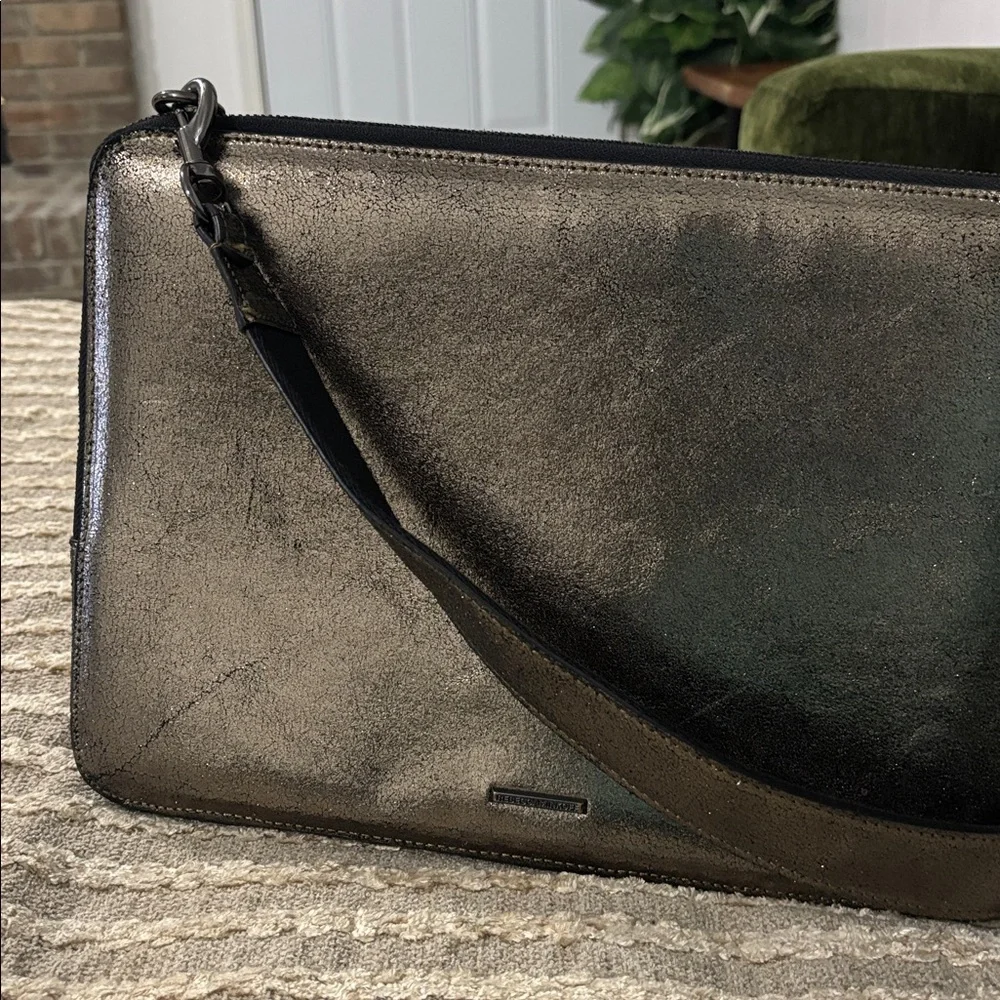 Rebecca Minkoff Metallic‎ Leather Crossbody Shoulder Laptop bag